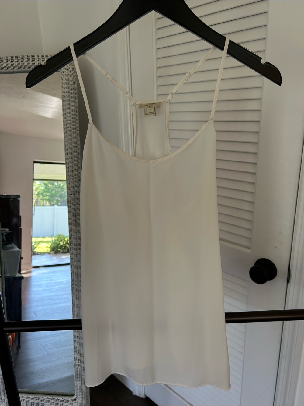 J. Crew Cream Chemise with Adjustable Spaghetti Straps